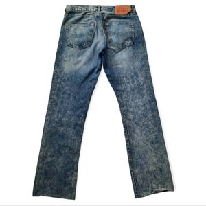 LEVIS 501 Acid Wash Straight Blue Jeans Button Fly size  31x34 (30)